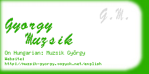 gyorgy muzsik business card