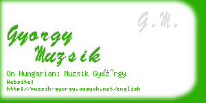 gyorgy muzsik business card